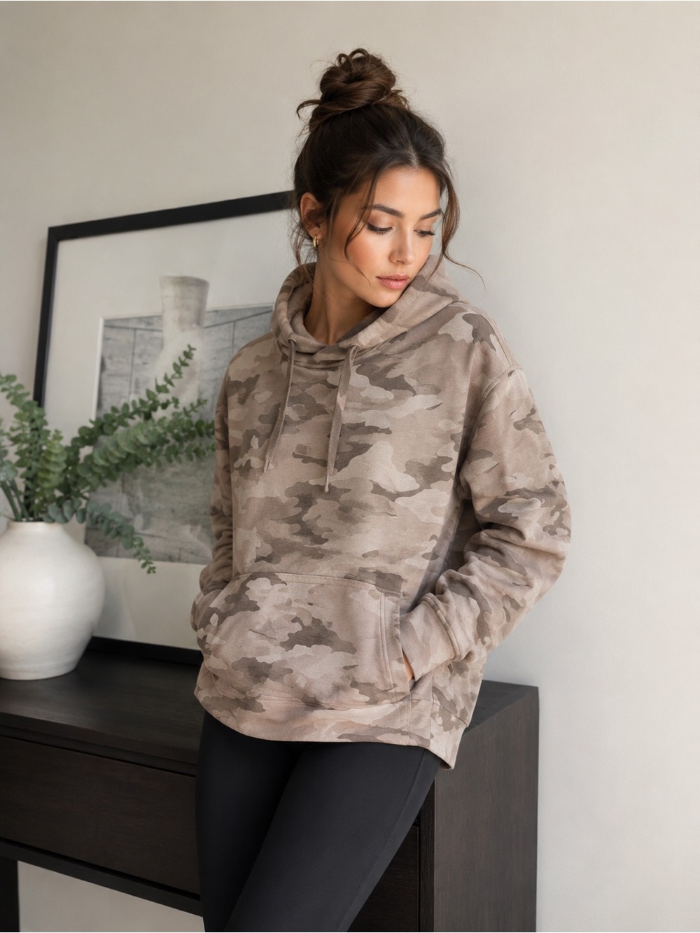 Banana Republic Taupe & Beige Camo Hoodie